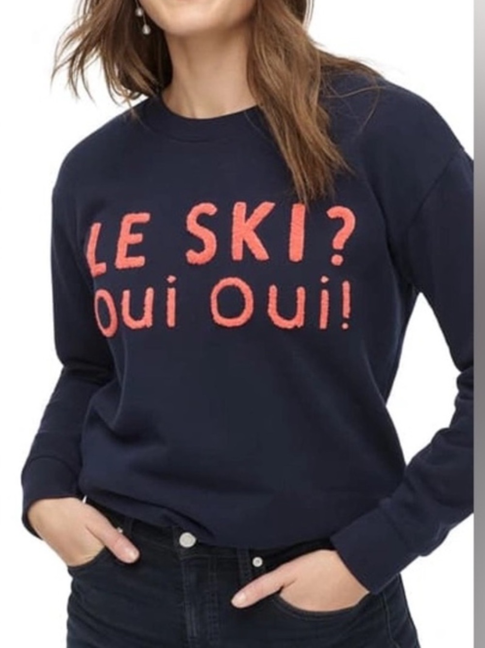J. Crew Le Ski? Oui Oui! sweatshirt, EUC, size M ⛷️